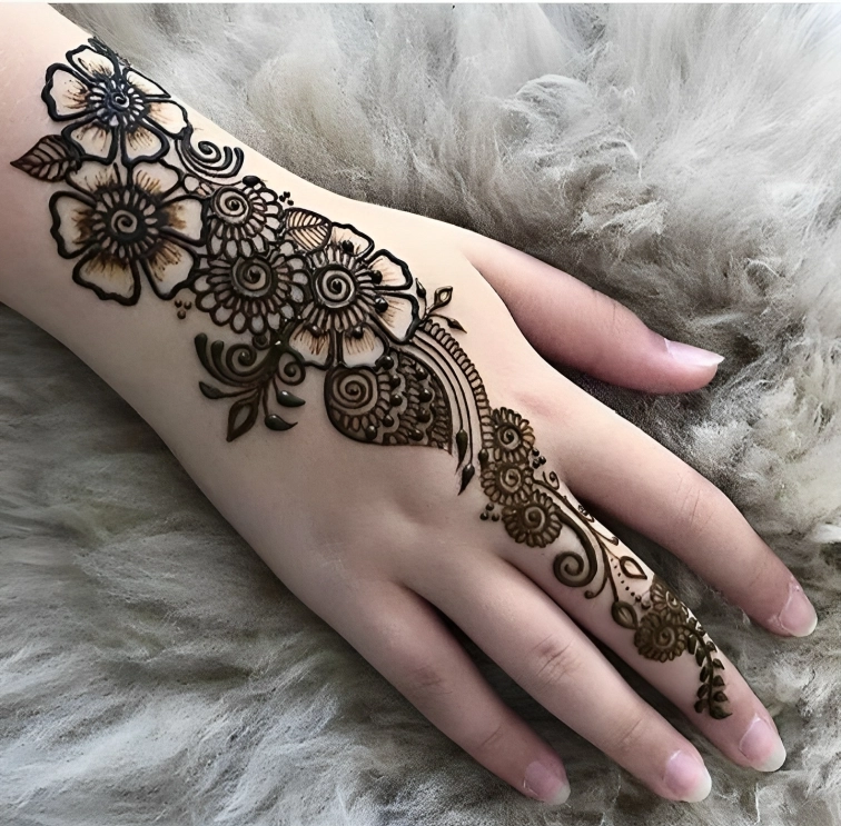 Arabic Back Hand Mehndi Design