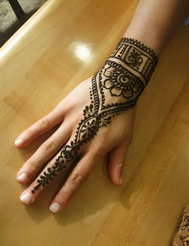 Modern Back Hand Mehndi Design