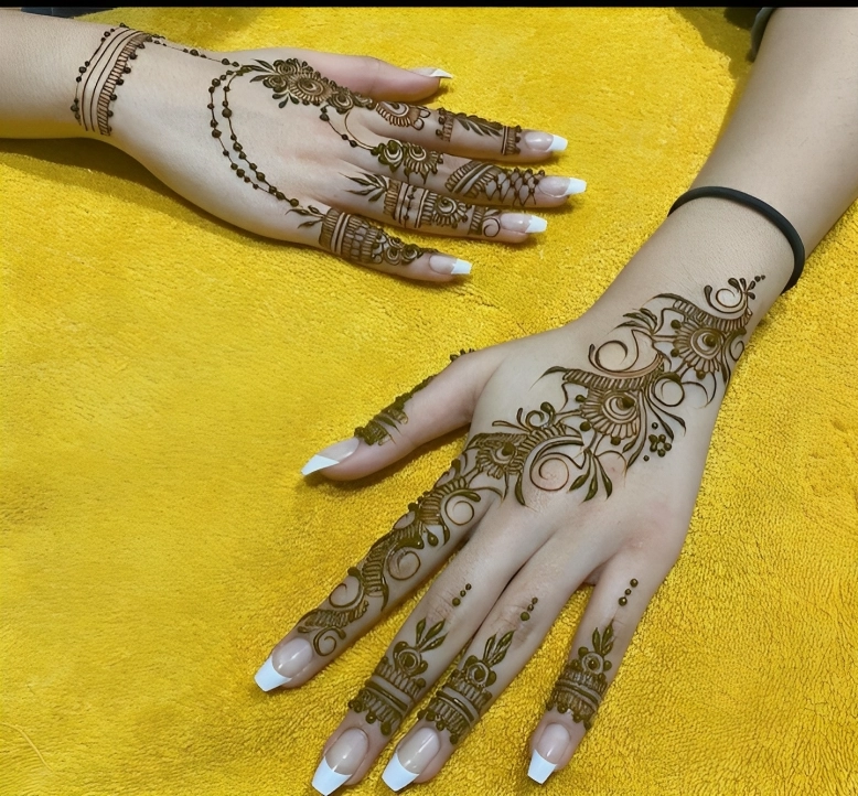 Elegant Back Hand Mehndi Design