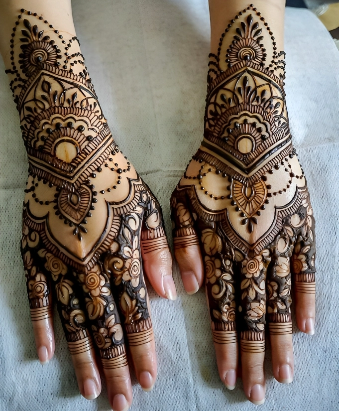 Wedding Mehndi Design For Back Hand
