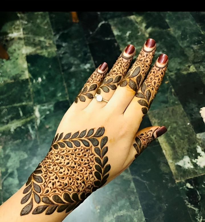 Back Hand Mehndi Design For Occasion