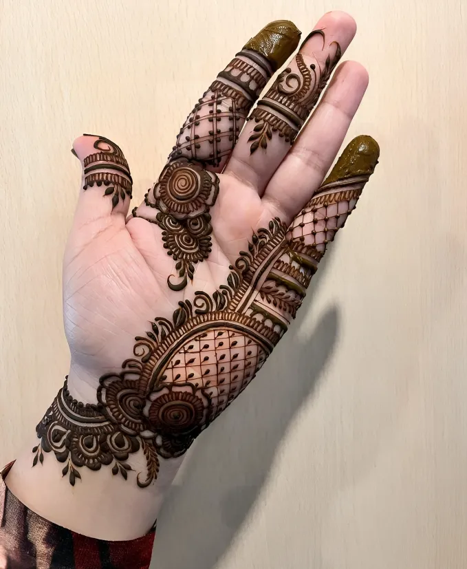 Unique Front Hand Mehndi Design