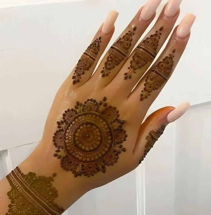 Indian Back Hand Mehndi Design