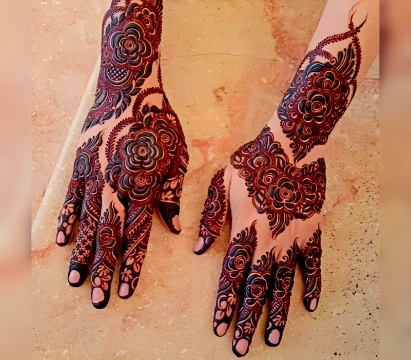 Couple Back Hand Mehndi Design