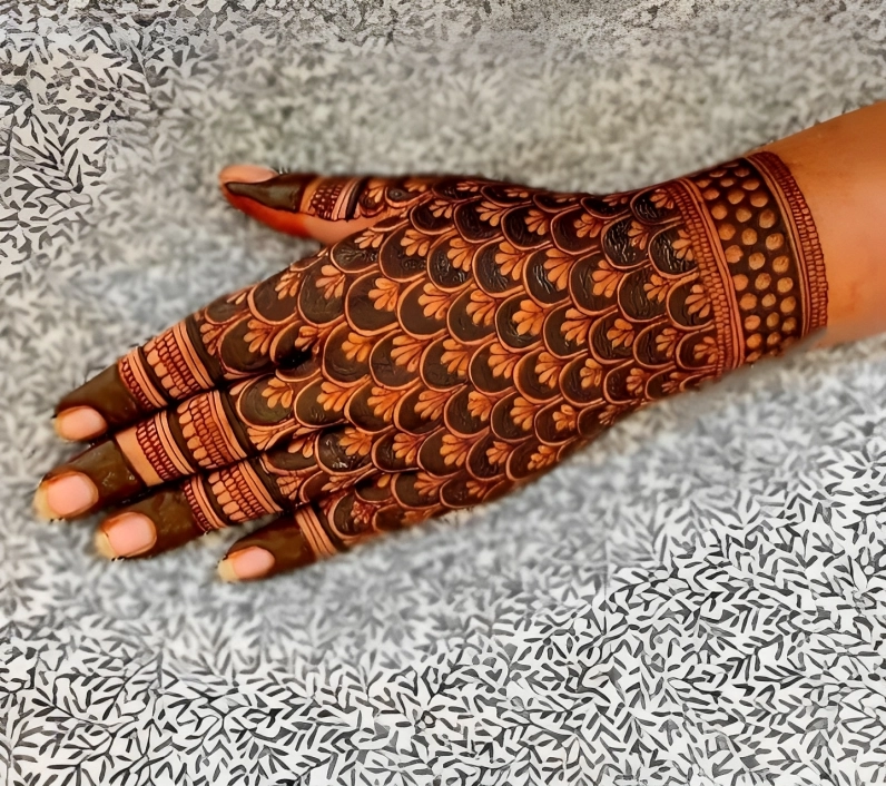 Couple Back Hand Mehndi Design