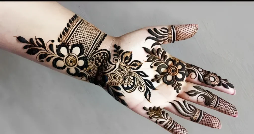 Half Hand Front Hand Mehndi Design
