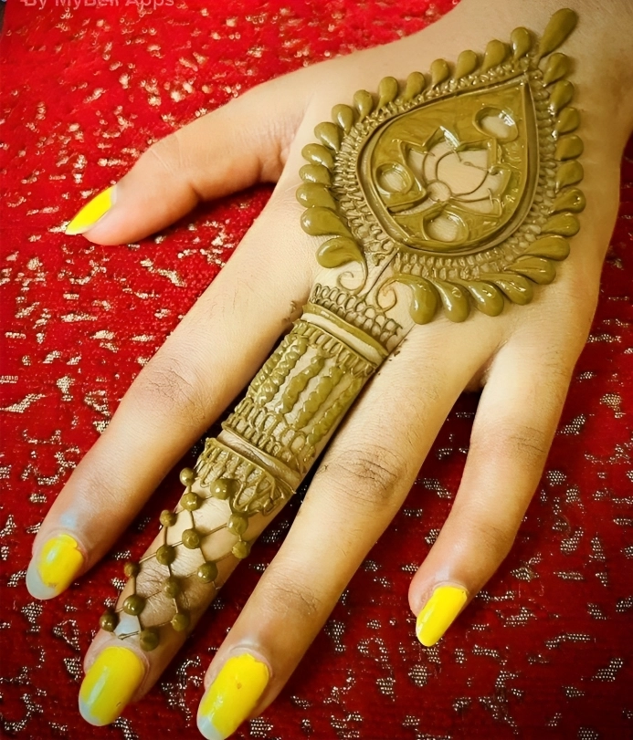 Indian Back Hand Mehndi Design