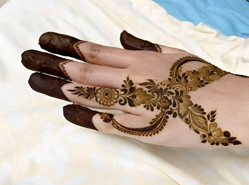 Cute Back Hand Mehndi Design