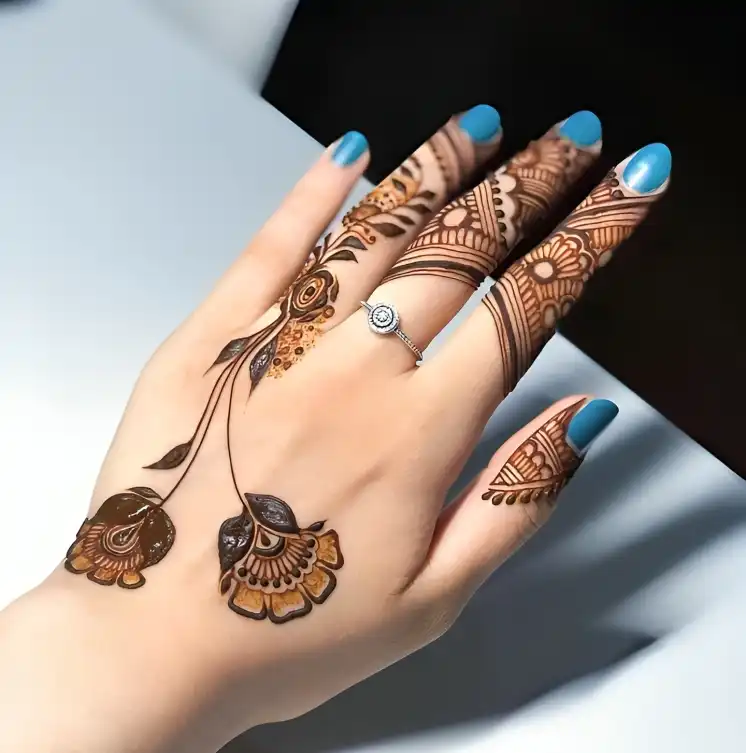 finger mehndi design easy and beautiful 10