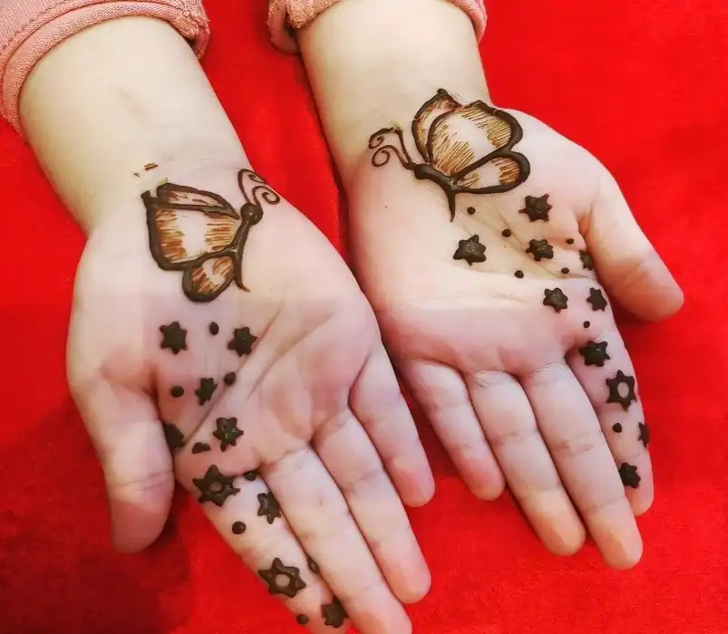Kids Mehndi Design Front Hand